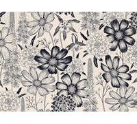 LZH-LP Self Adhesive Wallpaper Botanical Nature Peel and Stick Contact Paper, 44x300CM Ornament Handdrawn Pattern Removable Decorative Film for Cabinet Furniture