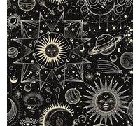 LZH-LP Self-Adhesive Wallpaper, Mystical Galaxy Universe Forest Animal Floral Peel and Stick Contact Paper, 44x300CM Sun Moon Stars Removable Wallpaper Deco Film for Wall Sticker Bedroom