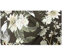 LZH-LP Self Adhesive Wallpaper Retro Garden Branches White Cranes Flowers Peel and Stick Contact Paper, 45x500CM Seamless Black Background Removable Decorative Film for Cabinet Furniture