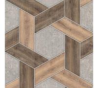 LZH-LP Self Adhesive Wallpaper Rock Wood Splicing Peel and Stick Contact Paper, 44x300CM 3D Light Shadow Effect Removable Decorative Film for Cabinet Furniture