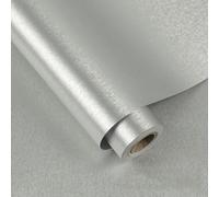 LZH-LP Self Adhesive Wallpaper Silver Metallic, 40x500CM Peel and Stick Wallpaper Silver Vinyl Self Adhesive Stainless Steel Contact Paper Self Adhesive Furniture Covering for Living Room,Cabinets