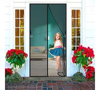 LZHBD Door Screen Magnetic Side Opening, 135x205 cm, Prevents The Insect Keeping Out Flies, Easy to Install without Drilling, Black [New-Version]