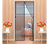 LZHBD Fly Screens for Doors 115 x 210 cm Anti Mosquito Mesh Fly Curtain Nets Shut Automatically - with Magnets & Magic Tape (640 size) - Black