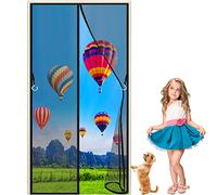 LZHBD Magnetic Door 135 x 180 cm Fly Screen Mesh Curtain Keep Away Mosquitoes Insect Bugs - No Tools Required Automatic Closing for Patio Balcony - Black