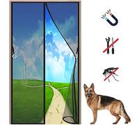 LZHBD Magnetic Door Screen Extra Wide - 150x205 cm - with Updated Dense Mesh and Gravity Sticks at The Bottom - Easy to Install without Drilling - Black