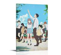 LZHCSCDY A Silent Voice Classic Hot Anime Series Canvas Poster Wall Art Decorative Painting Bedroom Painting Posters08x12inch(20x30cm) Frame-style