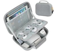 LZHIKAI - Travel Electronics Organizer - Hard Travel Case for Electronics, Travel Cable Organizer for Chargers and Cables, Waterproof Cable Organizer Bag, Tech Bag, Gray, Una talla