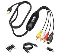 LZHIOs VHS to Digital Converter, USB 2.0 Video Capture Card, 1080P HD Analog to Digital Adapter, RCA AV Composite to USB Audio Video to Convert Analog VHS VCR Tapes DVD to Digital on Windows Mac OS