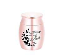 LZHLMCL Urn For Dog Ashes Keepsake Urns Human Ashes Butterfly Cremation Urns Ashes Memorial Ash Jar Your Wings Were Ready Pink 30X40Mm