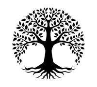 LZHOUTING Tree of Life Wall Decal, Art Decal, Tree Vinyl Wall Decor, Home Decor Sticker, Black, PVC, Die-cut, Indoor, 30x30cm