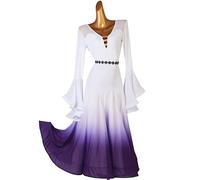 LZHRD Girls Gradient Modern Waltz Performance Costumes Ballroom Dance Competition Dresses Tango Party Dress