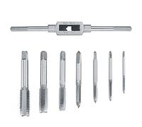 lzijun 8 Pcs Tap Wrench Set, Adjustable Reamer Thread Tap Metric Set, Metal Thread Insert Machine Ratcheting Screw for Tapping, M3/M4/ M5/M6/M8/M10/M12