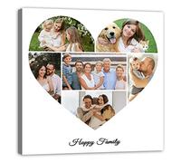 LZIMU 6 Picture Collage Canvas Prints Personalised Multi Photo Wall Art Custom Your Image to Canvas Customised Family Gifts Home Decor (Collage Photo-8, Framed)