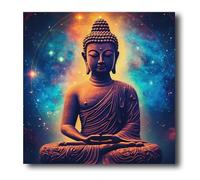LZIMU Buddha Canvas Wall Art Buddha Statue Painting Prints Zen Pictures Buddhist Spiritual Artwork for Office Yoga Spa Meditation Room Framed(Picture-2, (16.00" x 16.00"))