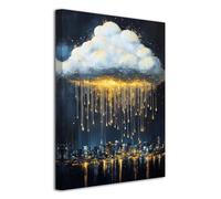 LZIMU Cloud Canvas Wall Art Moody Rain Clouds Pictures Vintage Rain Cloud Poster Prints Sky Landscape Painting for Bedroom Home Framed (White, 18L x 12W)