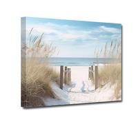 LZIMU Coastal Wall Art Bathroom Decor Abstract Beach Path Canvas Print Ocean Seascape Sand Dune Painting Framed Artwork for Home Decor (Coastal-2, 20.00"x30.00")