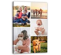 LZIMU Collage Canvas Prints with Your Photos Personalised Multi Pictures for Wall Custom Family Wedding Baby Pet Dog Photo to Canvas Customised Gifts Home Wall Decor (Collage Photo-6, Framed)