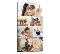 LZIMU Collage Canvas Prints with Your Photos Personalised Multi Pictures for Wall Custom Family Wedding Baby Pet Dog Photo to Canvas Customised Gifts Home Wall Decor (Collage Photo-12, Framed)