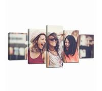 LZIMU Custom Canvas Prints Wall Art 5 Panel Personalized Wall Art Customized Family Portrait Picture Unique Memorial Gifts (Frame, 16x24inx2-16x32inx2-16x40inx1)