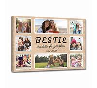 LZIMU Custom Canvas Wall Art Multi Photo Collage Personalized Prints with Your Picture Customized Collage Picture Canvas for Living Room Decor (Collage Photo-8, 16"x24")