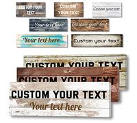 LZIMU Custom Text Signs Wall Decor Personalized Canvas Quote Family Sign Wall Art Wood Background Rustic Farmhouse Decor Framed (6"x18")