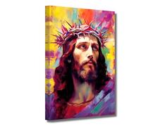 LZIMU Jesus Christ Canvas Wall Art God Portrait Picture Prints Abstract Christian Artwork for Bedroom Living Room Decor Spiritual Gifts Ready to Hang (Jesus-1, 11"x14")