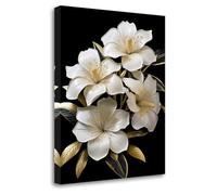 LZIMU Lily Canvas Wall Art White Lily Floral Painting Elegant Blossom Abstract Flowers Picture Prints Modern Plant Artwork Home Decor(Picture-1, (28.00" x 42.00"))