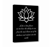 LZIMU Lotus Flower Canvas Wall Art Inspirational Quotes Poster Spa Picture Prints Wall Decor for Yoga Meditation Spiritual Room Decor (Lotus Flower-3, 16"x24" (40x60cm))