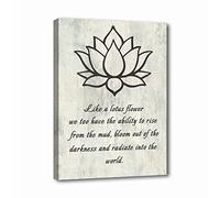 LZIMU Lotus Flower Canvas Wall Art Inspirational Quotes Poster Spa Picture Prints Wall Decor for Yoga Meditation Spiritual Room Decor (Lotus Flower-1, 16"x20" (40x50cm))