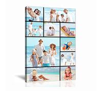 LZIMU Multi Photo Collage Custom Canvas Wall Art Personalized Print with Your Photo on Canvas Customized Family Wedding Pet Picture Collage Gift (Collage Photo-12, 11"x14"(28x35cm) Framed)