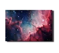 LZIMU Outer Space Canvas Wall Art Universe Galaxy Star Nebula Poster Prints Astronomy Paintings Abstract Artwork for Kids Room Nursery Decor Framed(Picture-1, (12.00" x 18.00"))