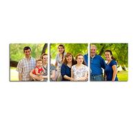 LZIMU Personalised 3 Photo Canvas Wall Art Custom Wedding Baby Dog Family Landscape Picture Prints for Living Room Bedroom Wall Decor (No frame, 24"x24"x3)