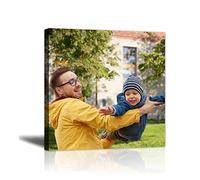LZIMU Personalized Canvas Pictures for Wall Custom Art Prints with Your Photos Square Poster Customized Wall Art for Wedding Baby Family Pet Image (24"x24"(60x60cm) Frame)