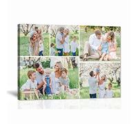 LZIMU Personalized Canvas Prints 5 Photos Custom Collage Picture Wall Art Print Your Family Photos Digital Printed Unique Customize Gift (Collage Picture-6, 12"x18"(30x45cm) Frame)