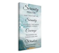 LZIMU Serenity Prayer Wall Art God Grant Me the Serenity Prints Religious Inspirational Scripture Poster Christian Painting Bible Verse Picture for Church Decor (Green, 100L x 50W cm)