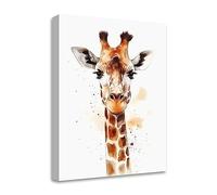 LZIMU Watercolor Giraffe Canvas Wall Art Prints Picture Cut Animal Painting Wall Decor for Children Boy Girl Kids Baby Room Nursery Interior Framed (Giraffe, 40.00 x 60.00 cms)