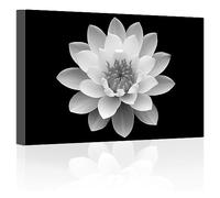 LZIMU Zen Wall Art Black and White Lotus Flowers Pictures Water Lily Canvas Prints Bathroom Decor Spa Artwork for Yoga Studio Meditation Spiritual Room Framed (Zen-2, 11.00"x14.00")