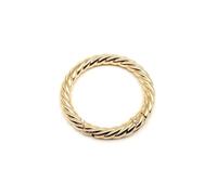 LziXan 1pcs Twist Spring O Ring - Openable Zinc Alloy Handbag Strap Buckle Keyring Clasp Clip Carabiner for Clothing Charms(Light Golden,20mm)