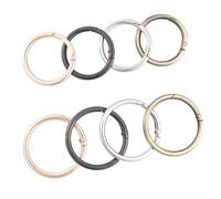 LziXan 5pcs Metal O Ring Keyring Spring Buckles - Durable Round Carabiner Clasp for DIY Jewelry and Bag Accessories(Gunmetal,25mm)