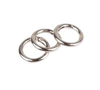 LziXan 5pcs Metal O Ring Keyring Spring Buckles - Durable Round Carabiner Clasp for DIY Jewelry and Bag Accessories(Silver,25mm)