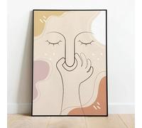 LZJAGXX Bad Smell Cute Line Wall Art Canvas Painting Funny Bathroom Posters Prints Toilet Humour Toilet Restroom Decor Picture 30x40cm InnerFrame
