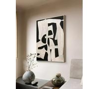 LZJAGXX Beige Wabi Sabi Wall Art Black Beige Abstract Painting Modern Minimalist Canvas Prints Large Neutral Living Room Decor(30x50cm/Frameless)