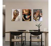 LZJAGXX Black Woman Wall Art African American Women Wall Decor Trendy Abstract Black Girl Canvas Poster Prints Aesthetic Picture(40x50cmx3/Frameless)
