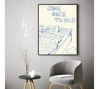 LZJAGXX Come Back to Bed Quote Lazy Bed Sleep Dream Wall Art Canvas Painting Nordic Poster Print Retro Wall Picture Bedroom Decor 30x50cm Frameless