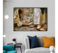 LZJAGXX Hem Of Jesus's Garment Religious Painting Christian Wall Art Canvas Print Healed Woman Poster for Living Room Home Decor 60x80cm Unframed