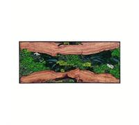 LZJAGXX Large Botanical Wall Art - Vintage Green Moss Forest Canvas Painting, Moody Nature Scene Trees Waterfall for Living Room(65x130cm/Inner Frame)