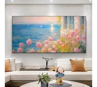 LZJAGXX Large scale landscape canvas painting, modern mural, abstract pink rose art, beautiful landscape print poster, room decor(20x40cm/Frameless)