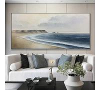 LZJAGXX Large Seascape Canvas Prints and Poster Abstract Blue Nature Beach Landscape Painting Modern Wall Art Living Room Decor(30x60cm/Frameless)