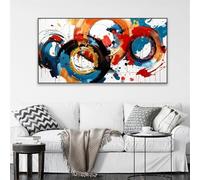 LZJAGXX Modern Abstract Large Canvas Prints Poster Large Living Room Home Office Wall Decor Colorful Circle Abstract Picture(60x120cm/Frameless)