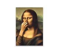 LZJAGXX Mona Lisa Bathroom Wall Art Poster Toilet Humor Funny Print Bathroom Wall Art Vintage Bad Smell Canvas Painting Decor 30x40cm Unframed
